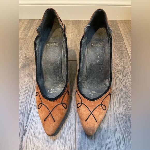Kenneth Cole suede vintage made in Italy heels size 7B - Picture 4 of 6